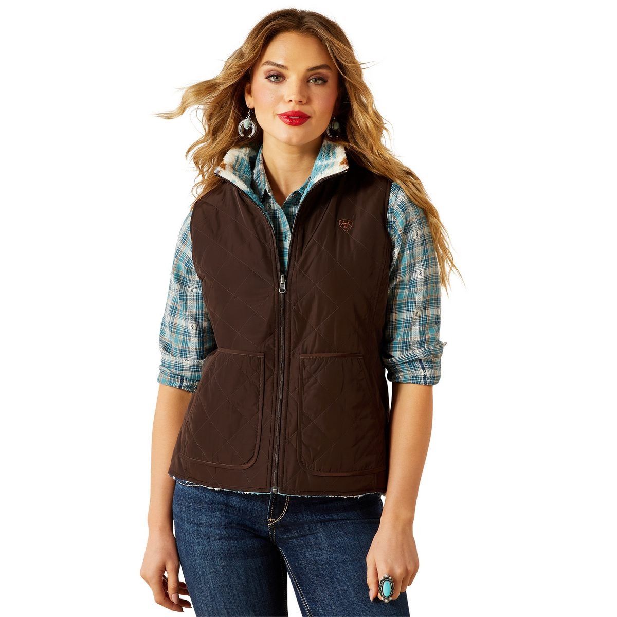 ARIAT WOMENS DILON INSULATED REVERSIBLE VEST MOLE
