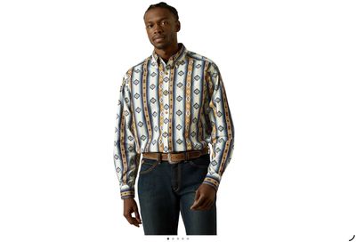 ARIAT MENS SHILO LS SHIRT BLUE