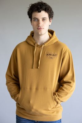 ARIAT MENS SOUTHWEST SIMPLE BUCKLE HOODIE BONE