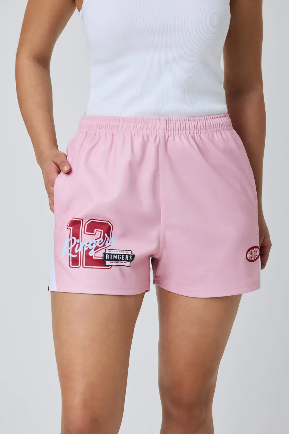 SINCE 2012 UNISEX FOOTY SHORT PINK