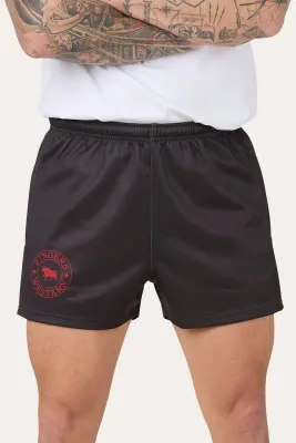 RINGERS UNISEX FOOTY SHORT CHARCOAL /RED