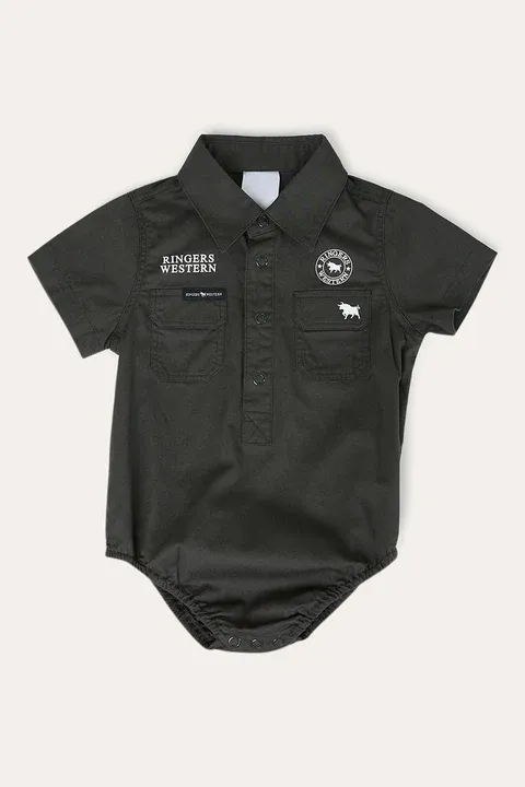BABIES SS WORK SHIRT ROMPER