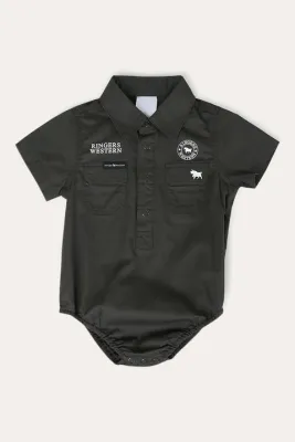 BABIES SS WORK SHIRT ROMPER