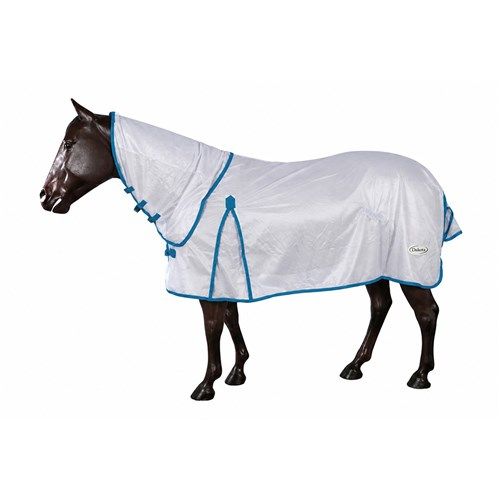 FLY MESH HORSE RUG COMBO WHITE/BLUE JEWEL