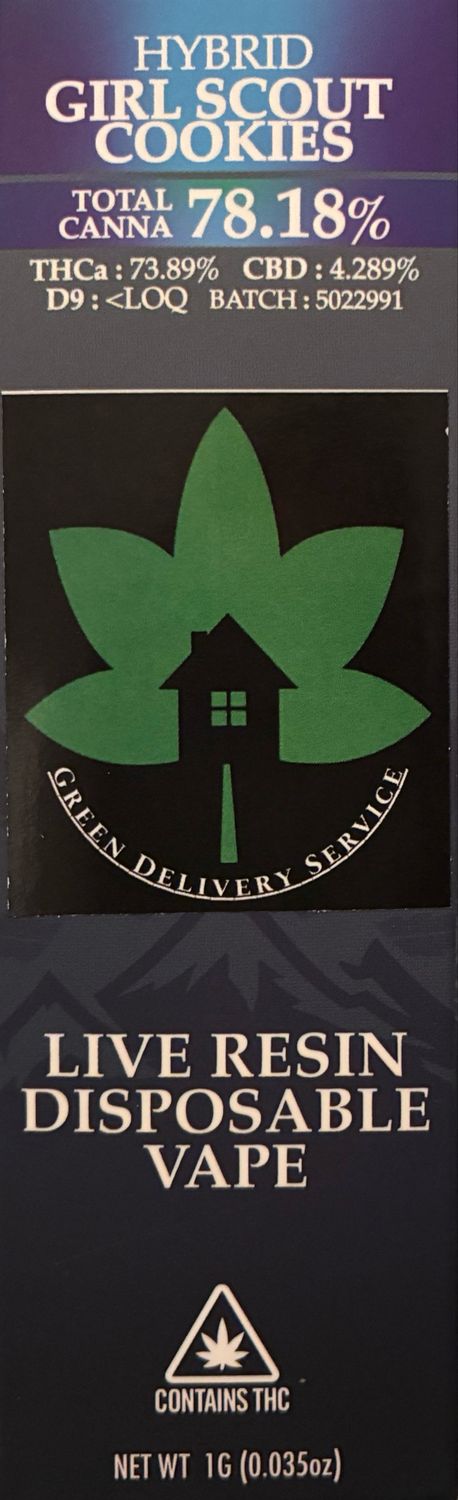 1g Live Resin Vape (Girl Scout Cookies)