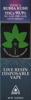 1g Live Resin Vape (Bubba Kush)