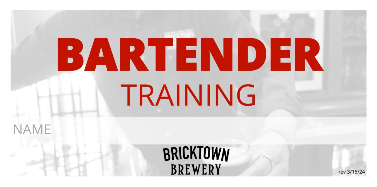 Bartender Training Book