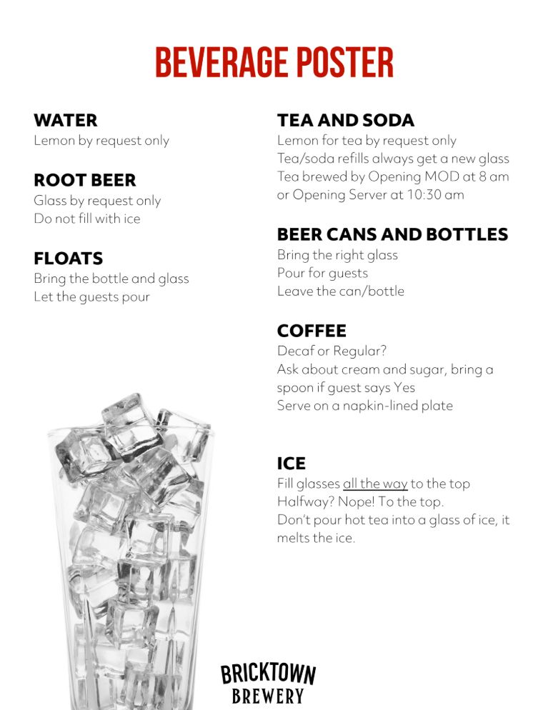 Beverage Poster 8-1/2 x 11