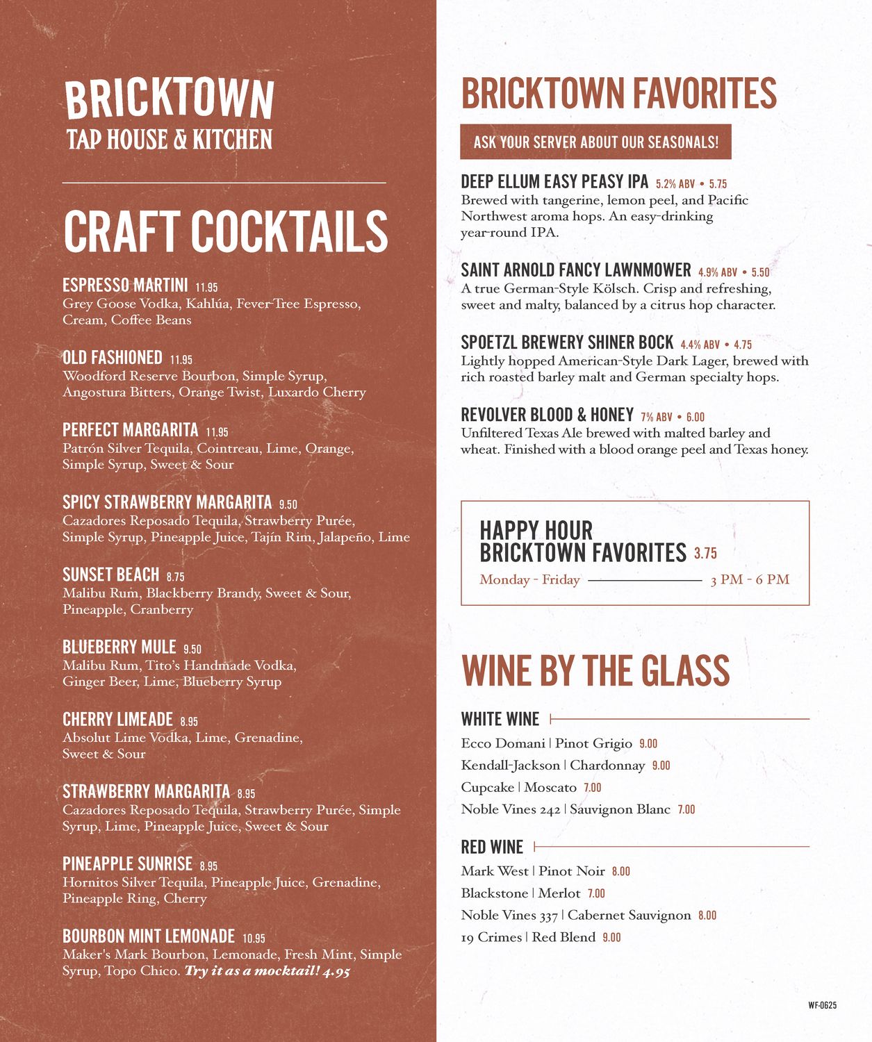 Wichita Falls Cocktail Menu