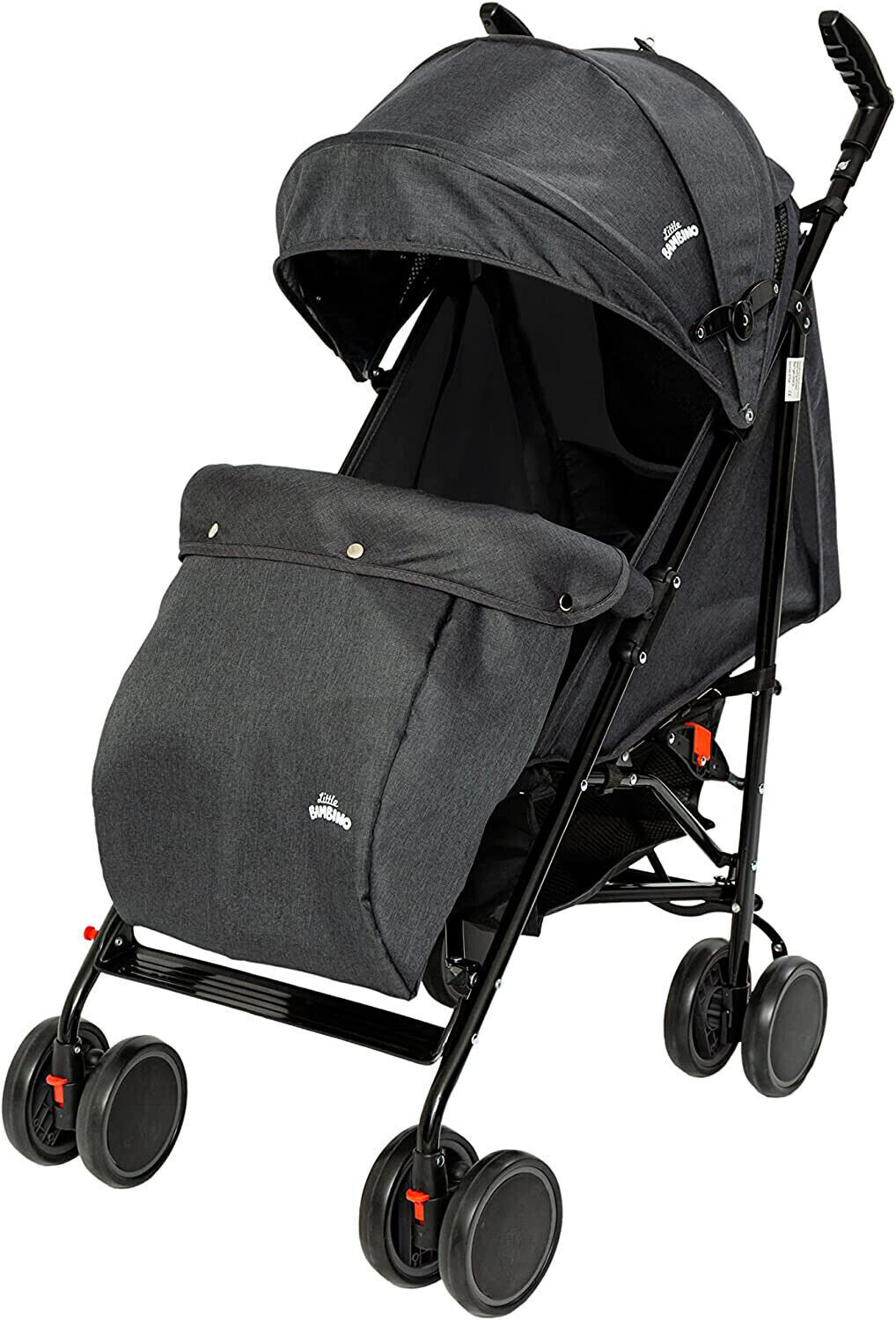 Dark Grey Black Foldable Reclinable Stroller Buggy Pram includes Rain Cover &amp; Footmuff
5-Position Recline System, 5 Point Harness Adjustable