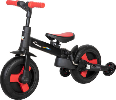 Red Balance Bike 4-in-1 PARENT PUSH HANDLE Trike, 4-1 EASY ASSEMBLE FOLDABLE