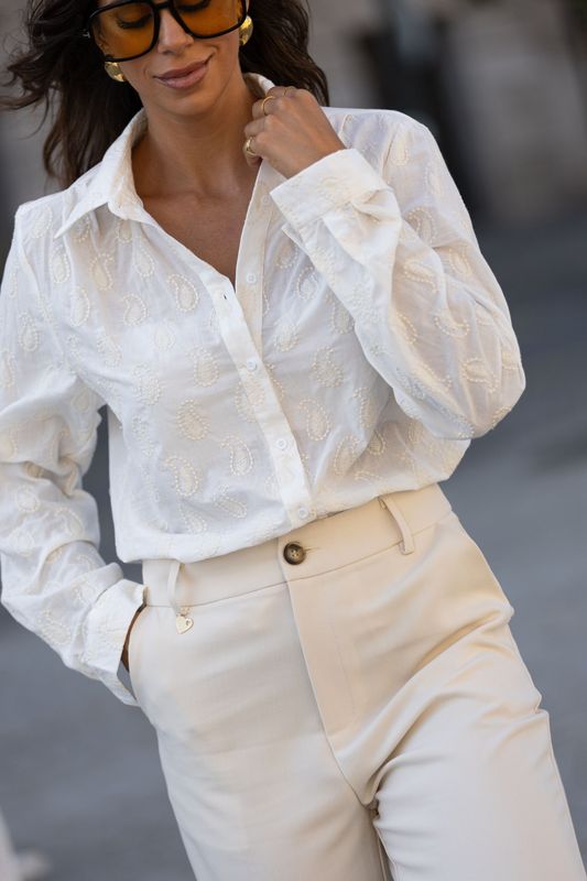 camisa bordado cornocópias chic