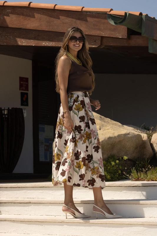 Saia Midi Estampada
