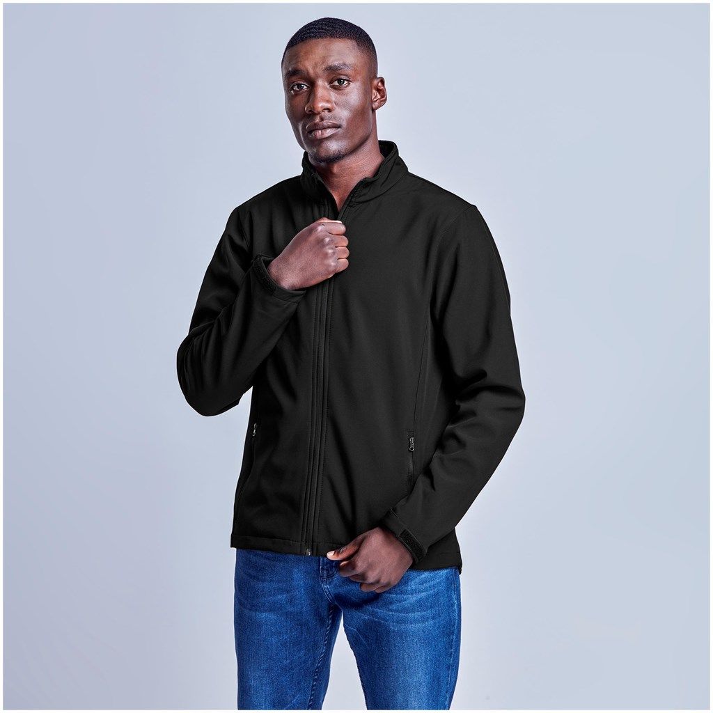 Pinnacle Mens Unbranded Soft-Shell Jacket (Black)