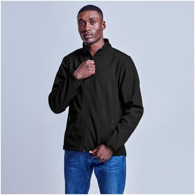 Pinnacle Mens Unbranded Soft-Shell Jacket (Black)