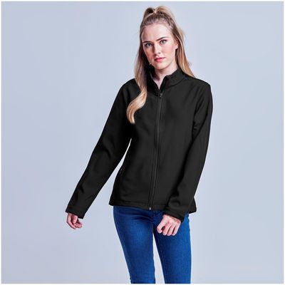 Pinnacle Ladies Unbranded Soft-Shell Jacket (Black)
