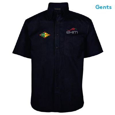 EXIM Mens Short Sleeve Cotton Twill Shirt