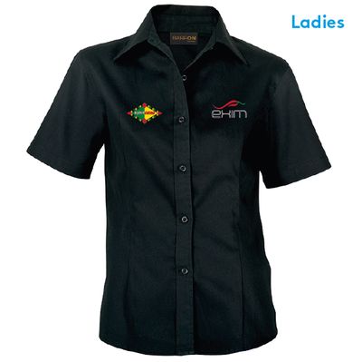 EXIM Ladies Short Sleeve Cotton Twill Shirt