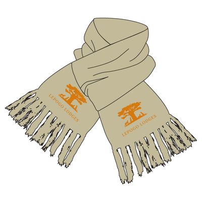 Polar Fleece Tassel scarf with TWO embroideries