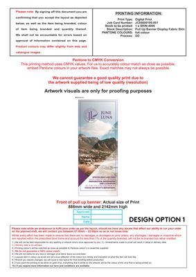 JL Econo Pull Up Banner (2m x 0.85m)