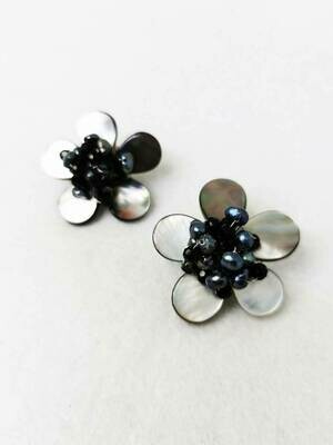 Silver &amp; Onyx Earrings