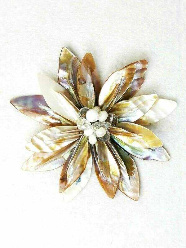Moonlit Mother of Pearl Brooch