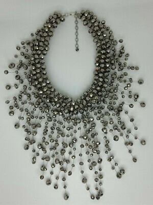Grey Glamorama Statement Necklace