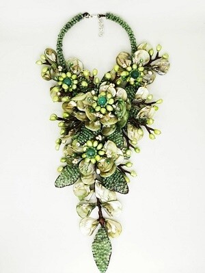 Gleaming Green Statement Necklace
