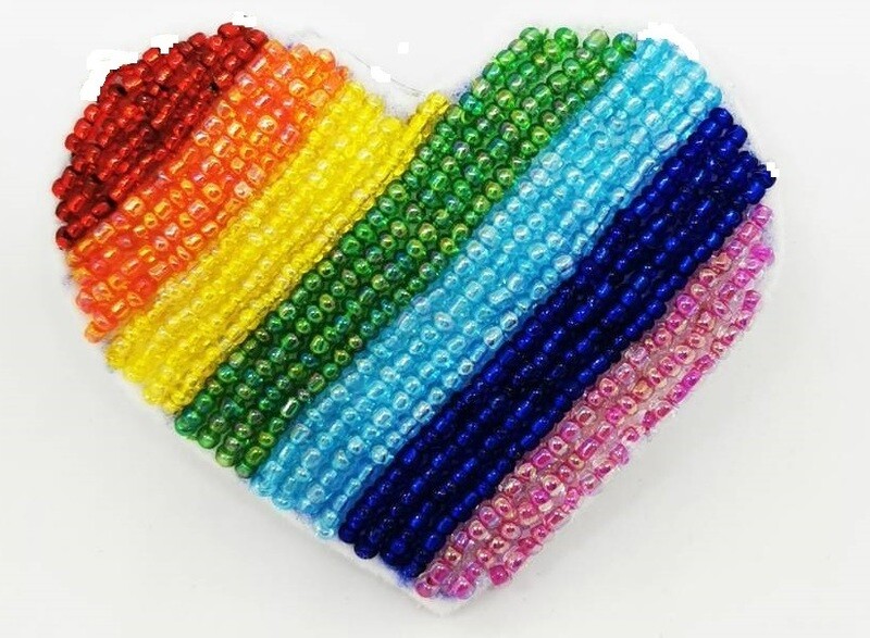 Rainbow Heart Brooch In Support of Worldwide Health Workers !