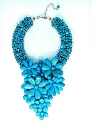 Blue Bouquet Statement Necklace