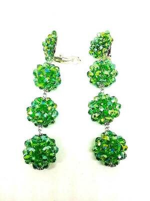Teal Crystal Dangle Earrings