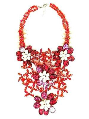 Flashy Floral Statement Necklace