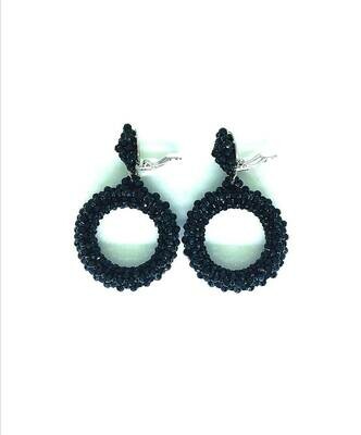 Nautical Navy Hoop Earrings