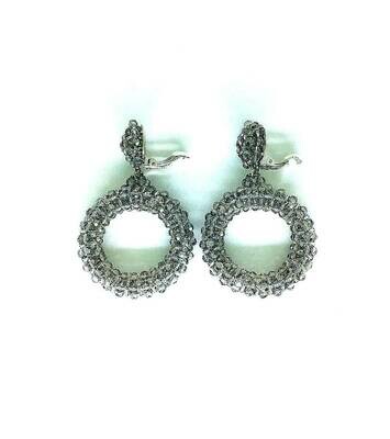 Nautical Navy Hoop Earrings
