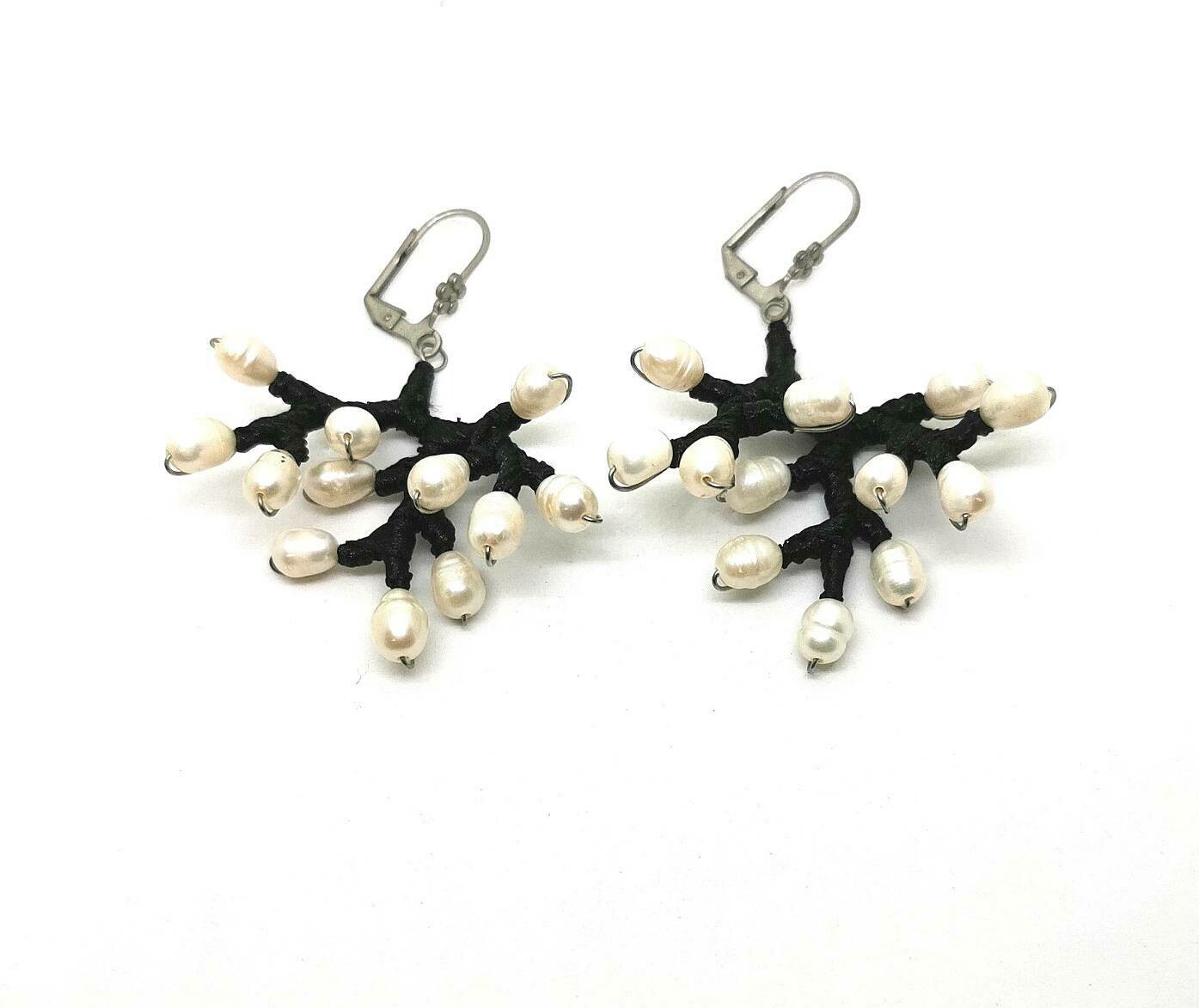 Pretty White Pearl Bridal Earrings