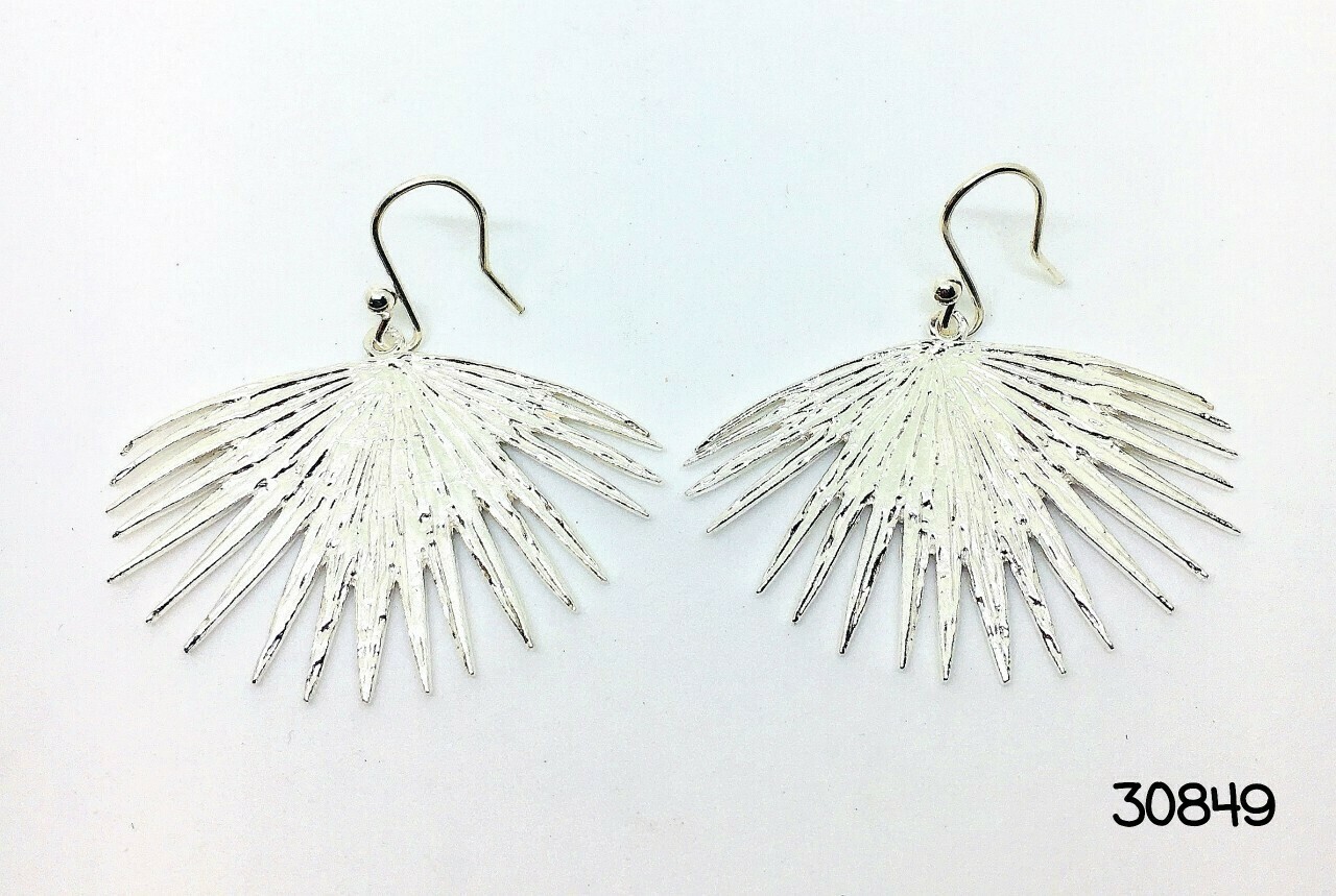 Silver Fans Drop Earrings