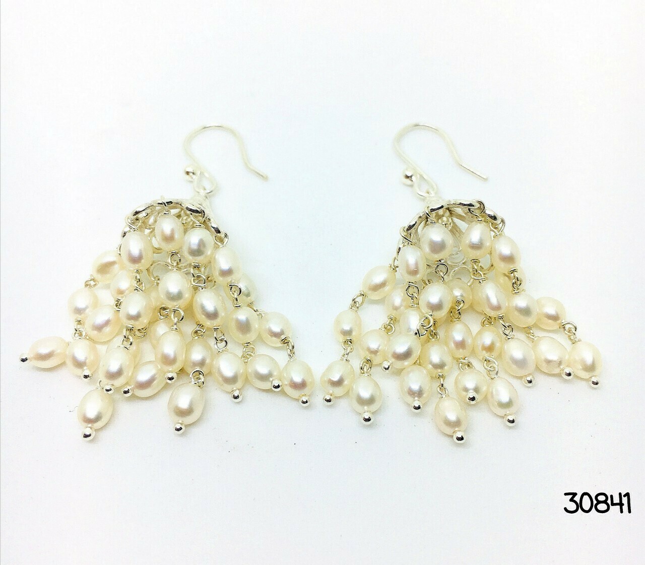 Pearl Cluster Dangle Earrings