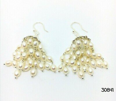 Pearl Cluster Dangle Earrings