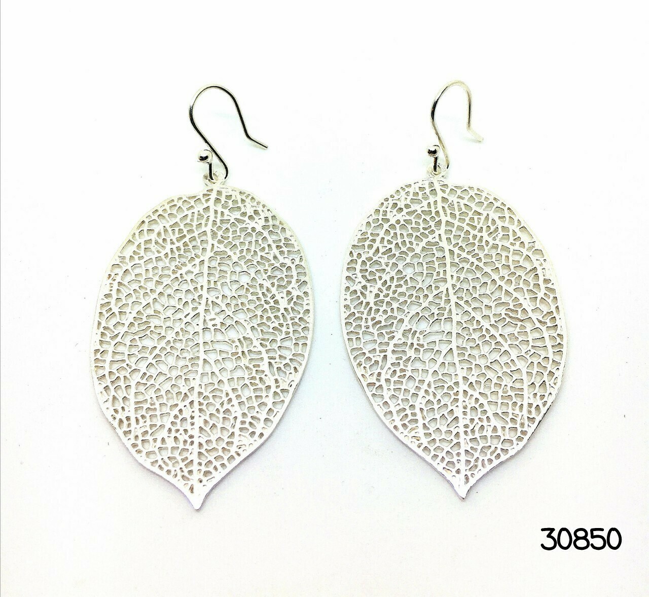 Silver Leaves Drop Earrings