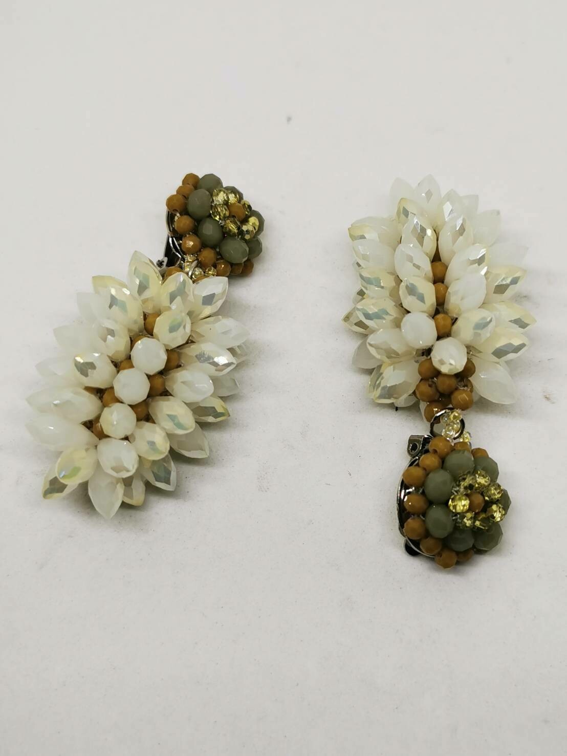 Amber &amp; Orange Crystal Earrings