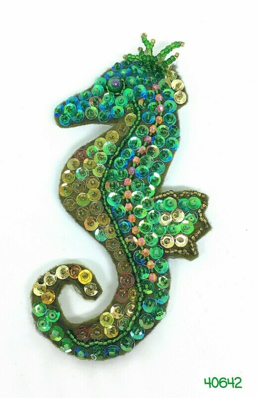 Sequin Seahorse Brooch