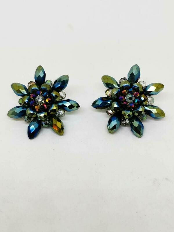 Pretty Pewter Button Earrings
