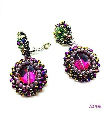 Purple Majesty Button Earrings