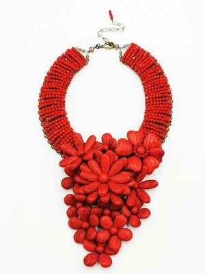Blue Bouquet Statement Necklace