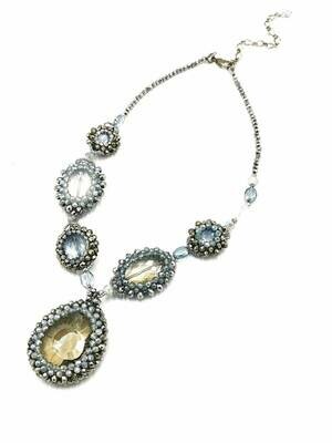 Pretty Pewter Statement Necklace