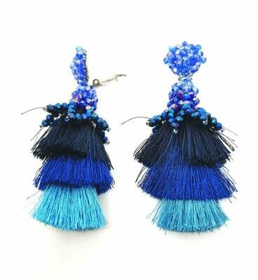 Purple Silk Tassel Earrings