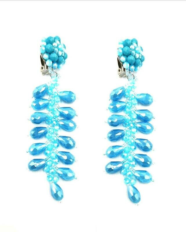 Crystals Columns Dangle Earrings