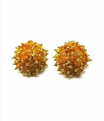 Sparkling Gold Button Earrings