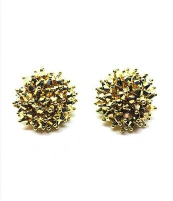 Sparkling Gold Button Earrings