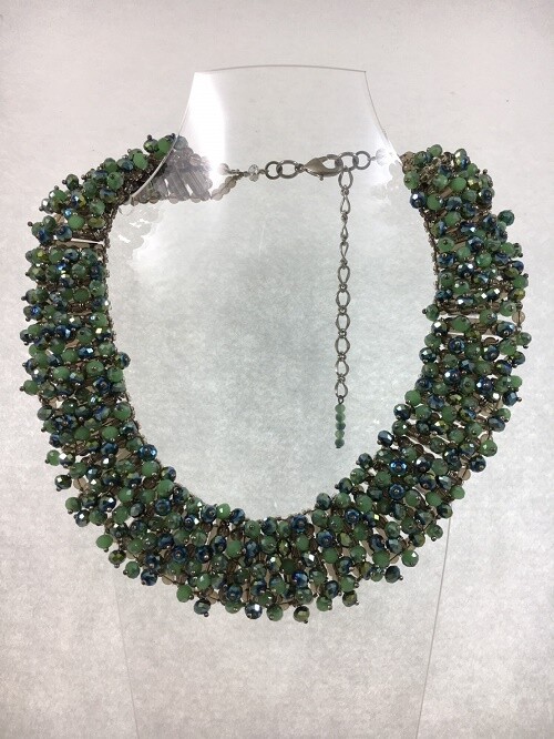 Sparkling Jade Green Crystal Necklace